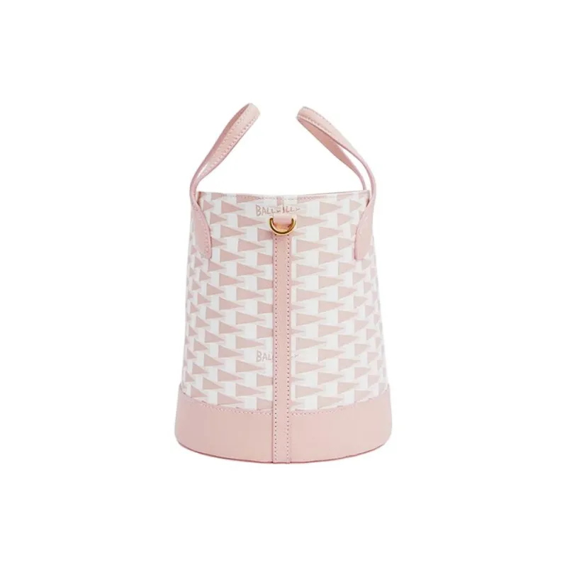 BALLY Cow Leather With Artificial Leather Bucket Bag, Shoulder Bag, Crossbody Bag, Handbag Women's Pink-2