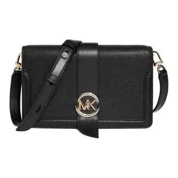 MICHAEL KORS Charm Leather Shoulder Bag, Crossbody Bag Medium Size Women's Black