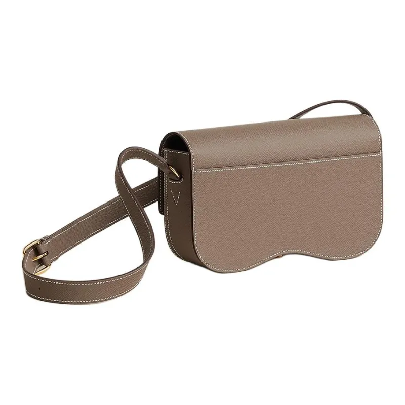 HERMES Della Epsom Calfskin Crossbody Bag, Shoulder Bag Women's 18 Etoupe Elephant Gray-2