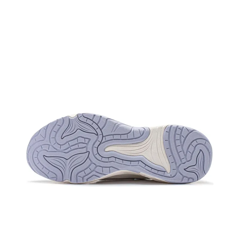 LiNing Tiger Whale Cushioning Wear-Resistant Low-Top Casual Shoes Women's Beige Blue-3