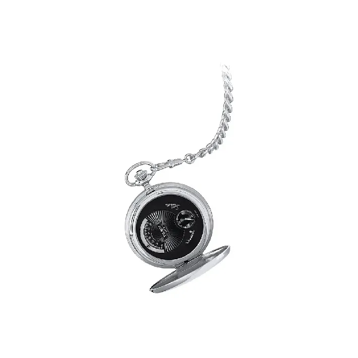 TISSOT Mechanical Movement-Manual Mechanical Movement Brass Pocket Watches 53mm Men's Watches Black Dial-1