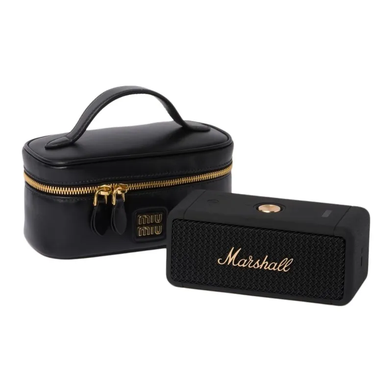 MIU MIU Marshall Collaboration Leather Storage Bag Unisex Black-1