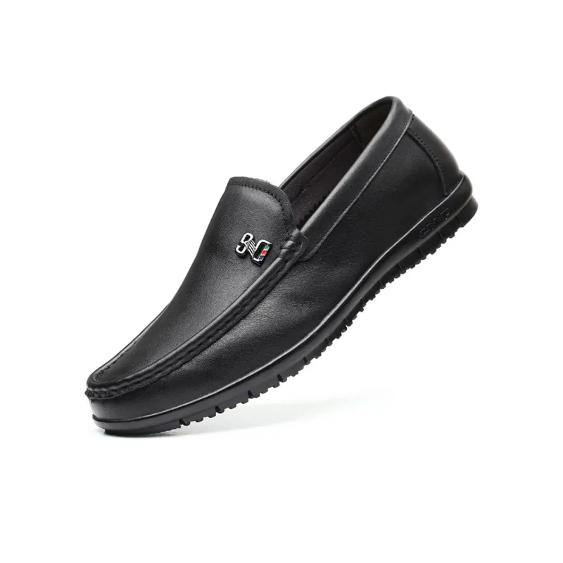 GZZ Gommino Loafers Men Black/White-2