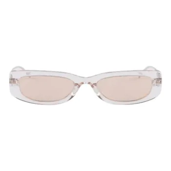 PRADA Acetate Metal Crystal Irregular Shape Sunglasses Women's Transparent