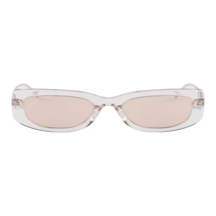 PRADA Acetate Metal Crystal Irregular Shape Sunglasses Women's Transparent-0