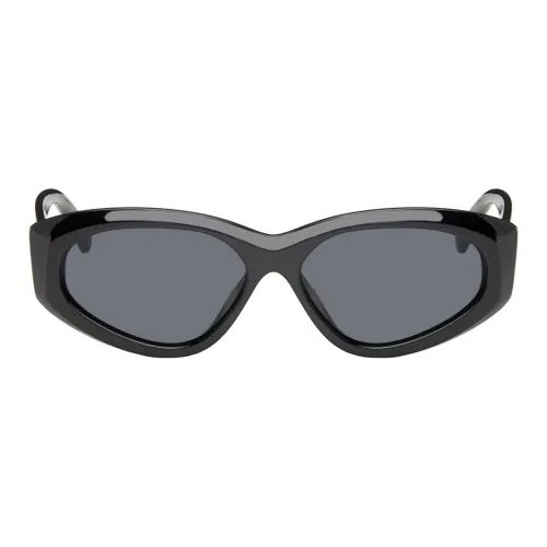 Le Specs Polymer Irregular Shape Sunglasses Women's Black