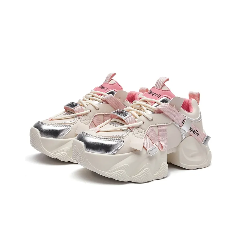 La Chapelle Lightweight Height Increasing Low Top Chunky Sneakers Women's-11