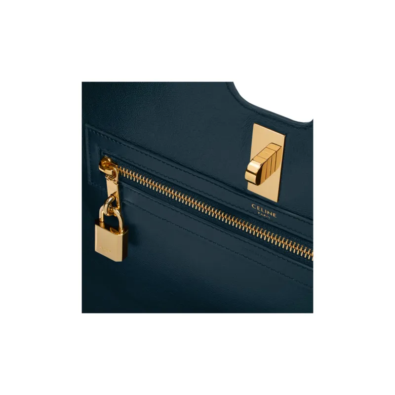 CELINE Cabas Calfskin Tote Bag Shopping Bag Shoulder Bag Handbag Women's Marine Blue-4