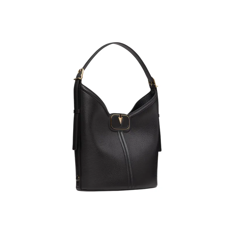Valentino Grain Calfskin HOBO Bag, Shoulder Handbag Women's Black-1