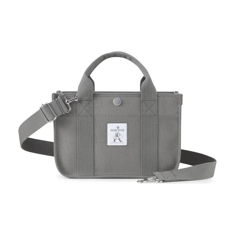 PORTER Canvas One Shoulder Crossbody Canvas Bag Handbag Unisex Gray-0