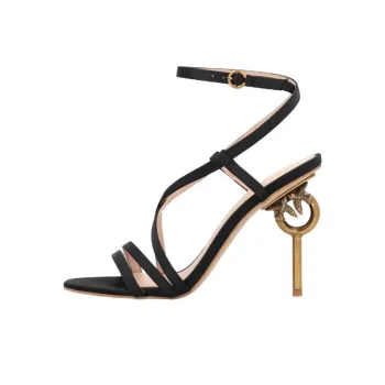 PINKO Love Birds Series Strap Sandals 10cm Women's Black