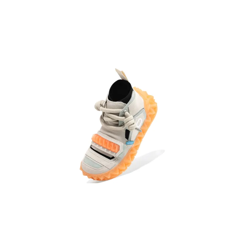OETZI Mid Top Casual Shoes Unisex Light Gray & Light Green-3