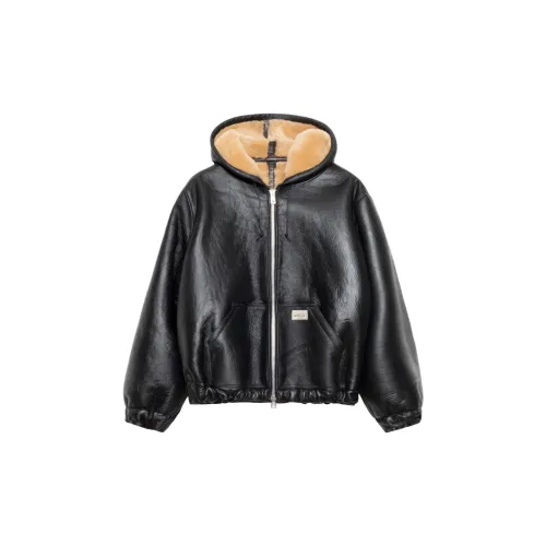 Stussy OUR LEGACY Collaboration Leather Jackets Unisex Black