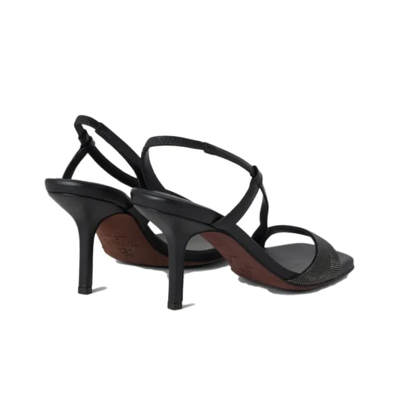 Brunello Cucinelli Monili Chain Square Toe Sandals Women's-3