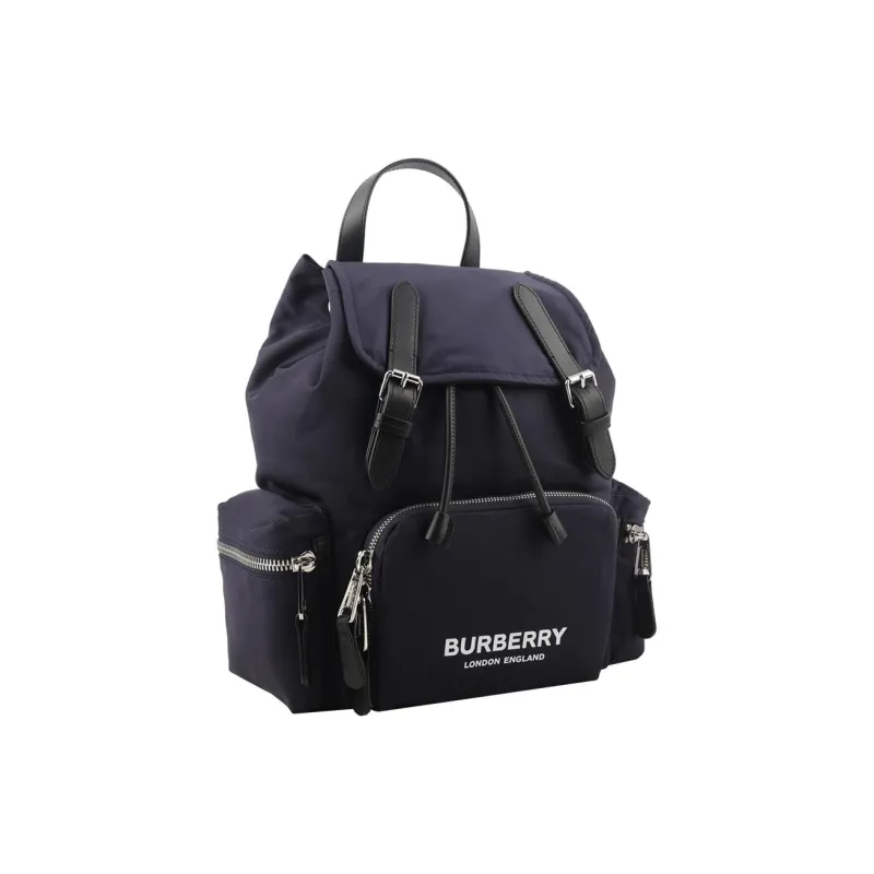 Burberry Nylon With Calfskin Backpack Women's Marine Blue-1