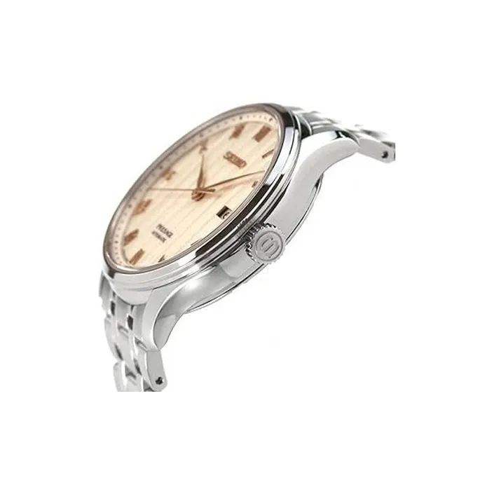 SEIKO Presage Series Mechanical Movement Resin Strap Watch Men's Watches Yellow Watch Dial-1