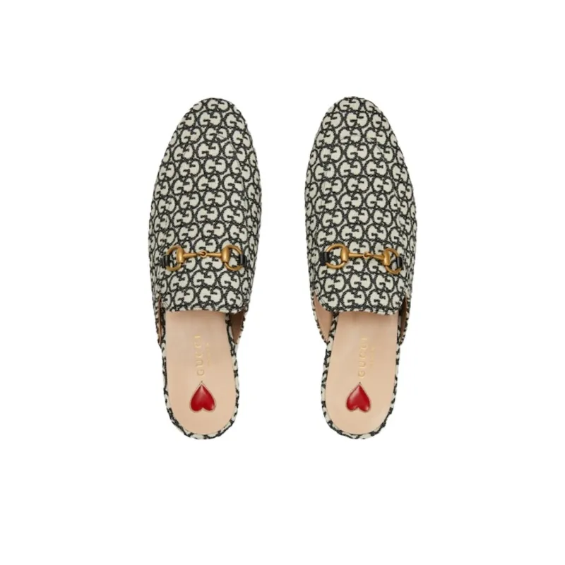 GUCCI Princetown Wrap-toe Slippers Women's Black White-2