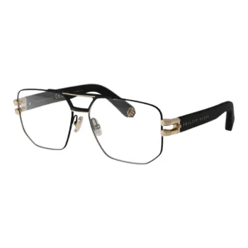PHILIPP PLEIN Metal Irregular Shape Eyeglass Frames Men's Black