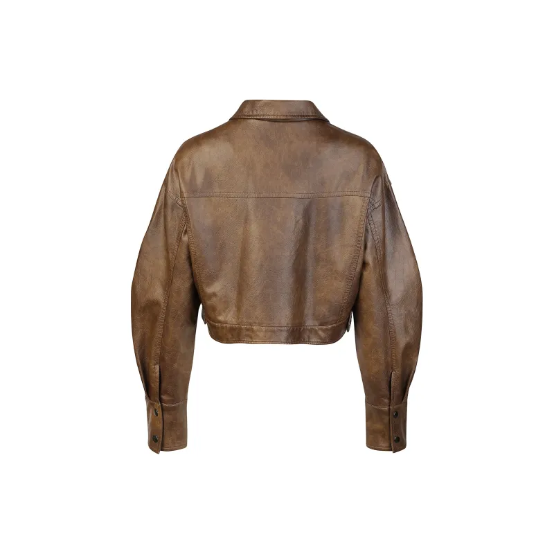 Guuka Hero Leather Jacket Women's Caramel-1