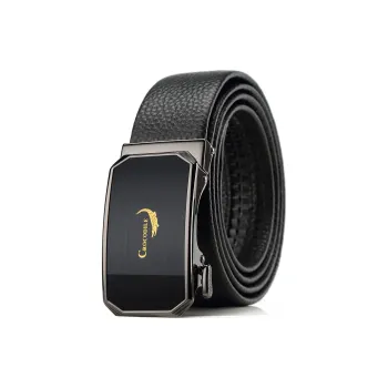 Crocodile Business Pants With Casual Cow Leather Automatic Buckle Leather Belts Men's 3.6CM