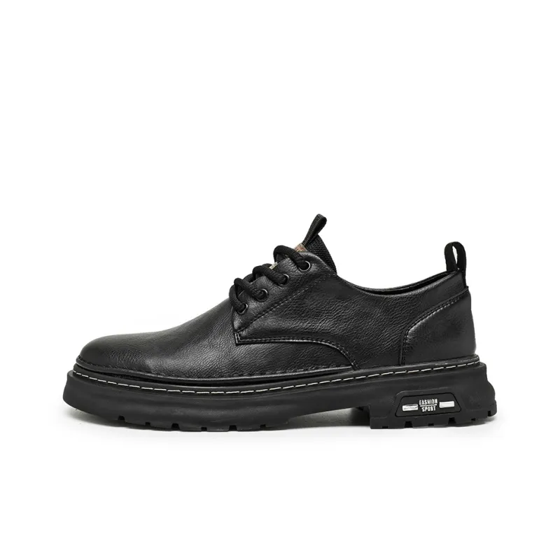 Laoks Casual Shoes Men Low Top Black/Khaki/Dark Brown-0