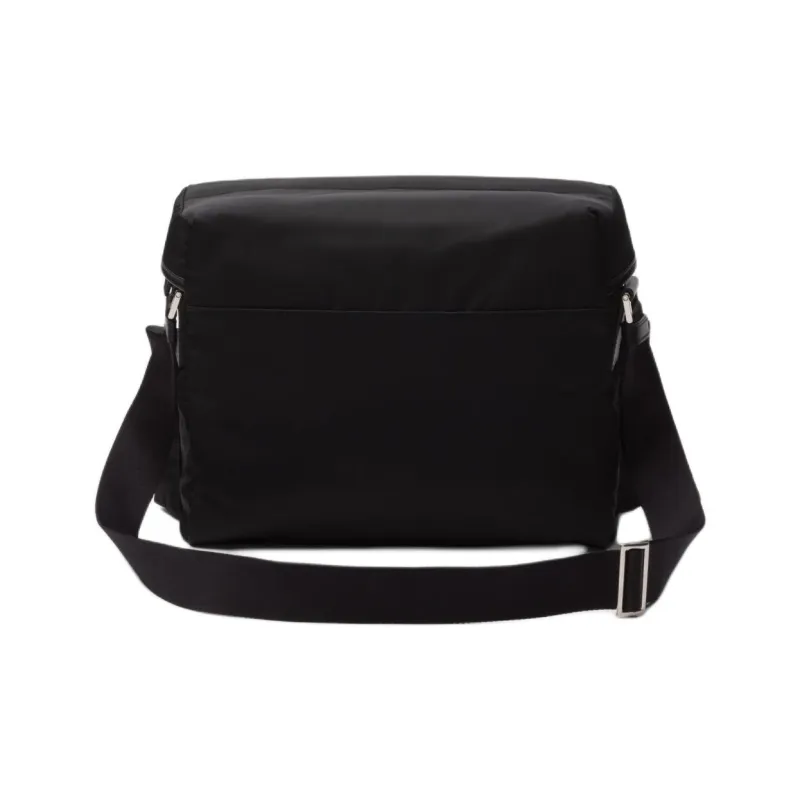 PRADA Recycled Nylon With Patchwork Leather Crossbody Bag Shoulder Bag Men's Black-3
