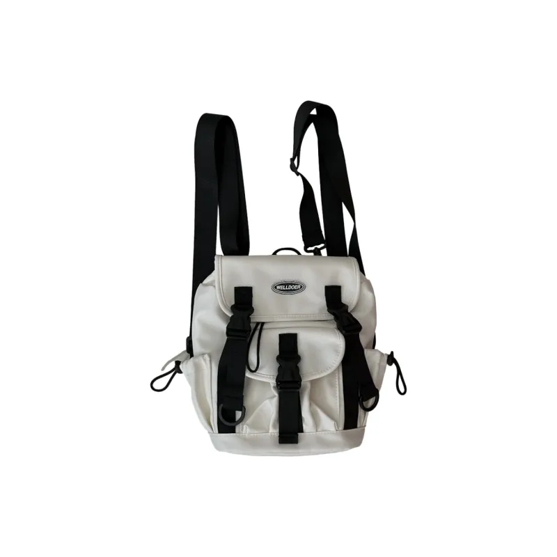 Deli Bear Nylon Backpack Crossbody Bag Regular Unisex Gray/White/Black-7