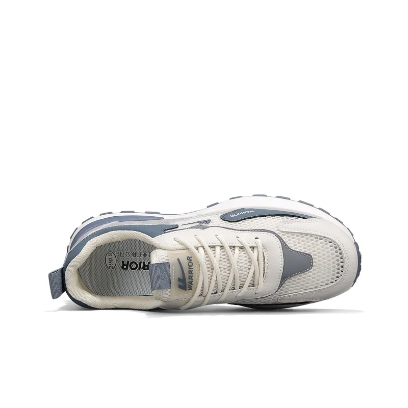 Warrior Cushioned Slip Resistant Low Top Running Shoes Men's Beige Dusty Blue-2