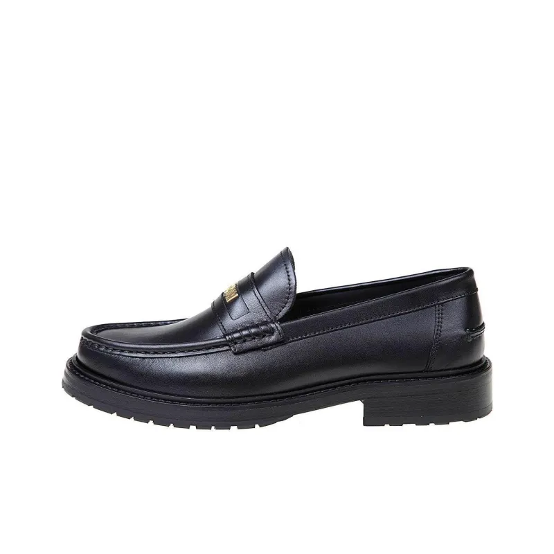 MOSCHINO Logo-lettering Leather Loafers-0