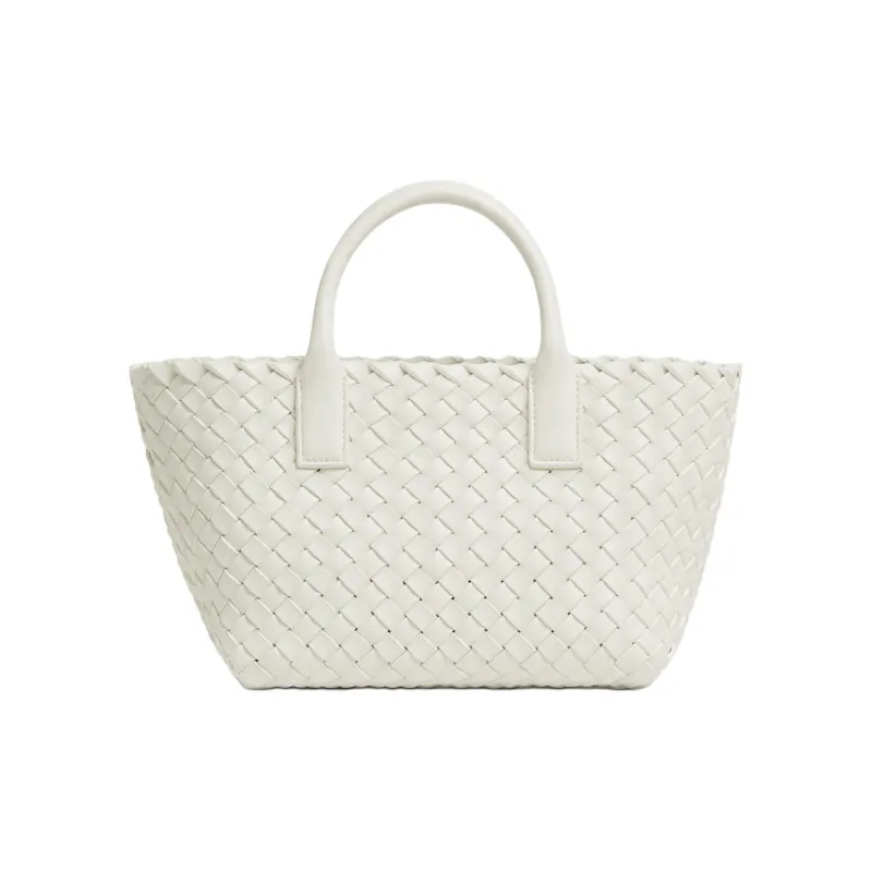 Bottega Veneta CABAT Sheepskin Tote Bag Shopping Bag Shoulder Bag Crossbody Bag Handbag Mini Women's White & Glossy Red-2