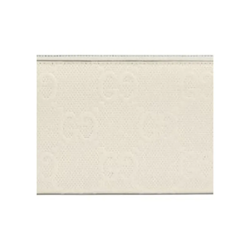 GUCCI Leather With Nylon Wallet Unisex White-4