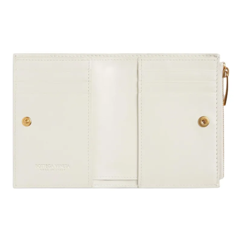 Bottega Veneta Intrecciato Bi Fold Zipped Small Wallet-3