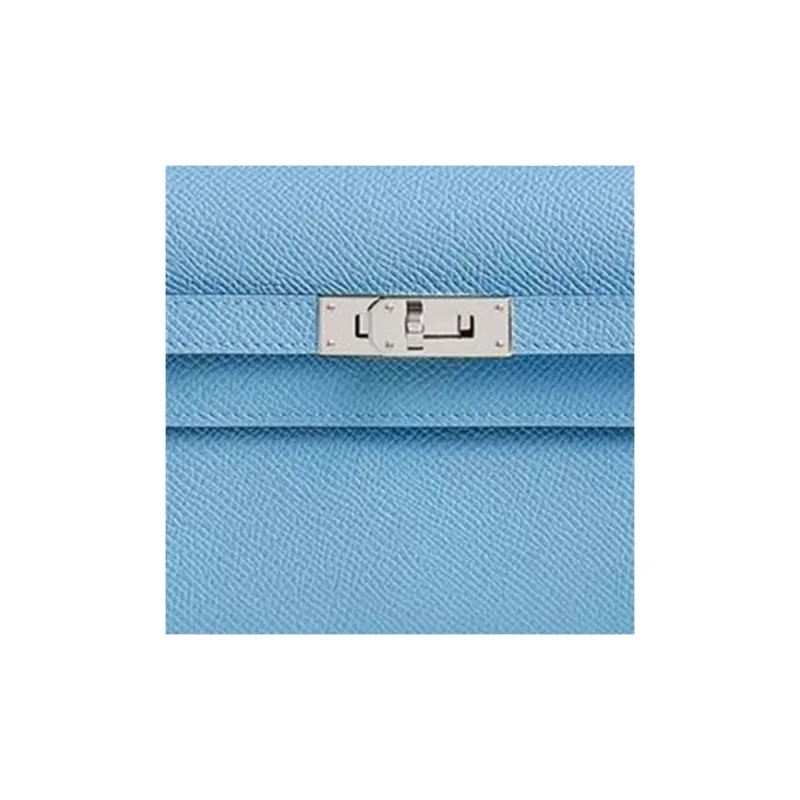 HERMES Kelly Epsom Calfskin Crossbody Bag Shoulder Bag Women's 7N Celeste Sky Blue-3