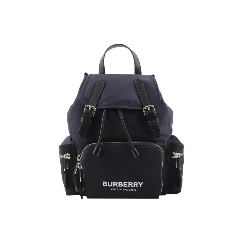 Burberry Nylon With Calfskin Backpack Women's Marine Blue-0