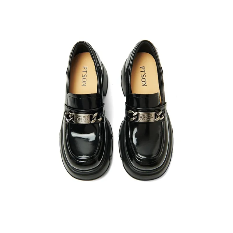 PT'SON Loafers 6.5cm Women's Black-3