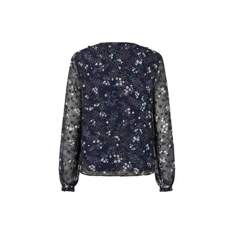 JZ Juzui Shirt Women's Floral Dark Blue-1