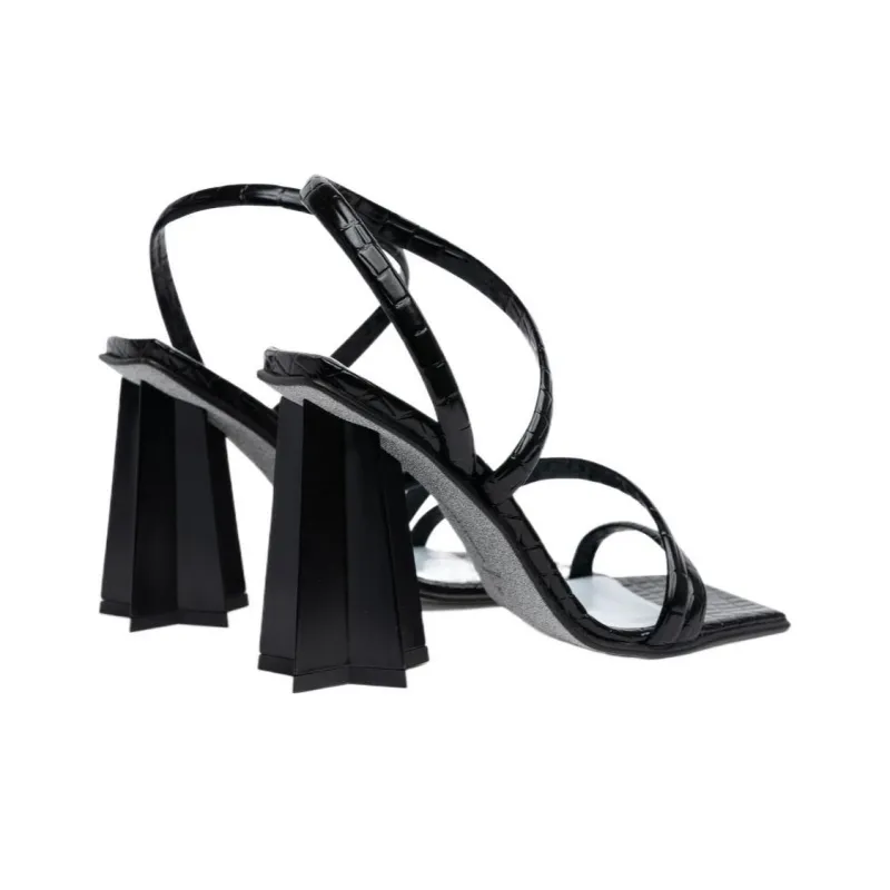 CHIARA FERRAGNI Andromeda Strap Sandals 10cm Women's Black-2