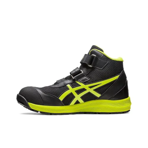 Asics Winjob Cp216 Wear-Resistant Mid-Top Casual Shoes Unisex Black Yellow
