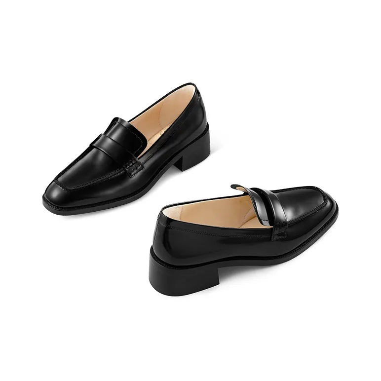 7or9 Cocoa Multi Layer Loafers 3.5cm Women's Black-2