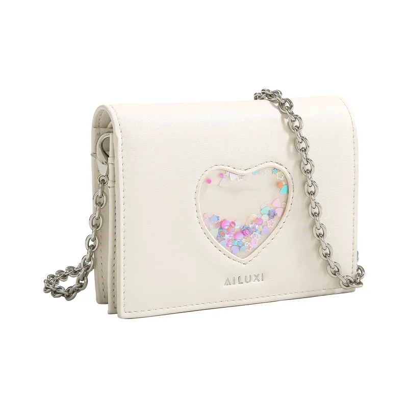 AILUXI Synthetic Leather Crossbody Bags Wallets Small Size Women's Cream White-1
