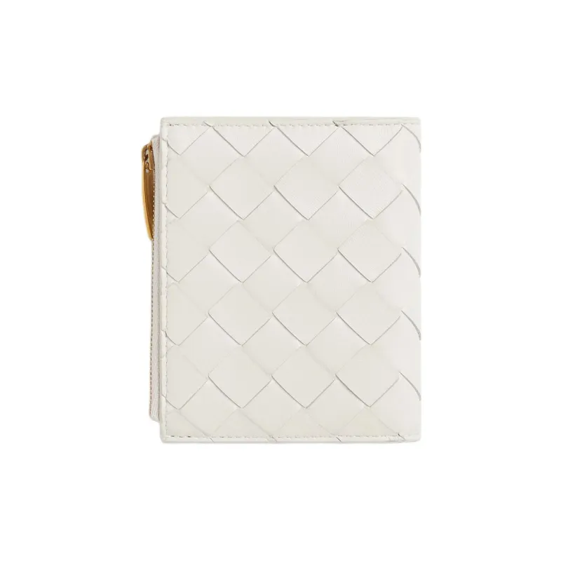 Bottega Veneta Intrecciato Bi Fold Zipped Small Wallet-1