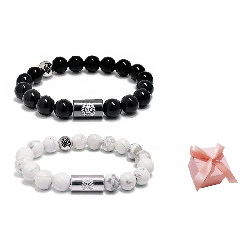 Rastaclat White Turquoise Small Lion Bracelet Chinese Style Beaded Bracelet Unisex-11