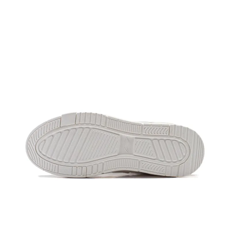 LiNing Common 80s Slip-Resistant Cushioning Low-Top Skateboard Shoes Women's Gray White-3