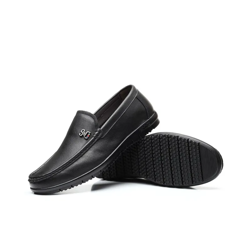 GZZ Gommino Loafers Men Black/White-3