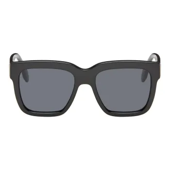 Le Specs Recycled PET Square Sunglasses Women's Black