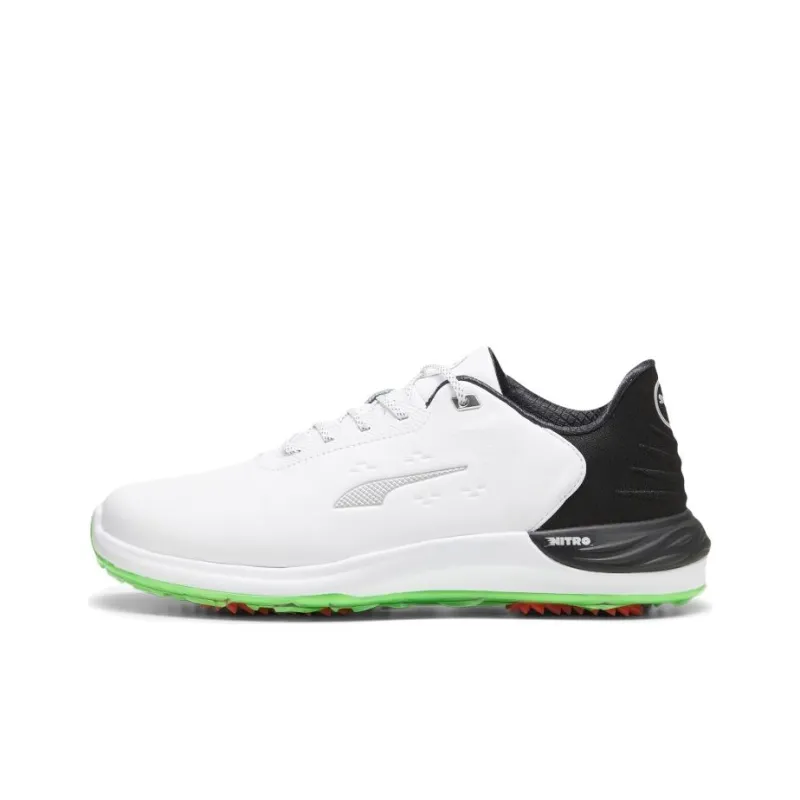 PUMA Phantomcat Nitro Slip Resistant Low Top Golf Shoes Men's White Black Green-0