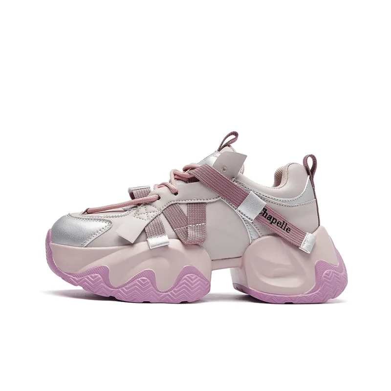 La Chapelle Lightweight Height Increasing Low Top Chunky Sneakers Women's-5