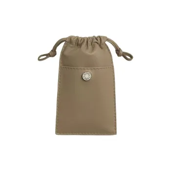 HERMES Pilo Milo Lambskin Swift Calfskin Cell Phone Pouch Women's Beige