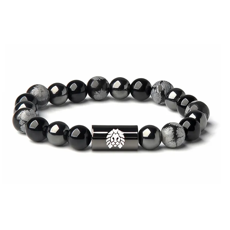 Rastaclat Black Agate Little Lion National Style Bracelet Chain Unisex-3