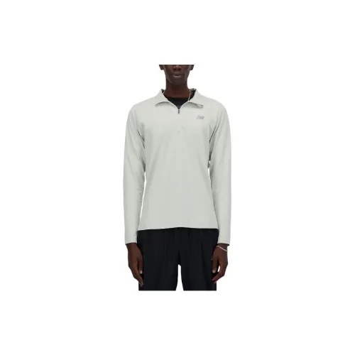 New Balance Space Dye 1/4 Zip Shirts Men White